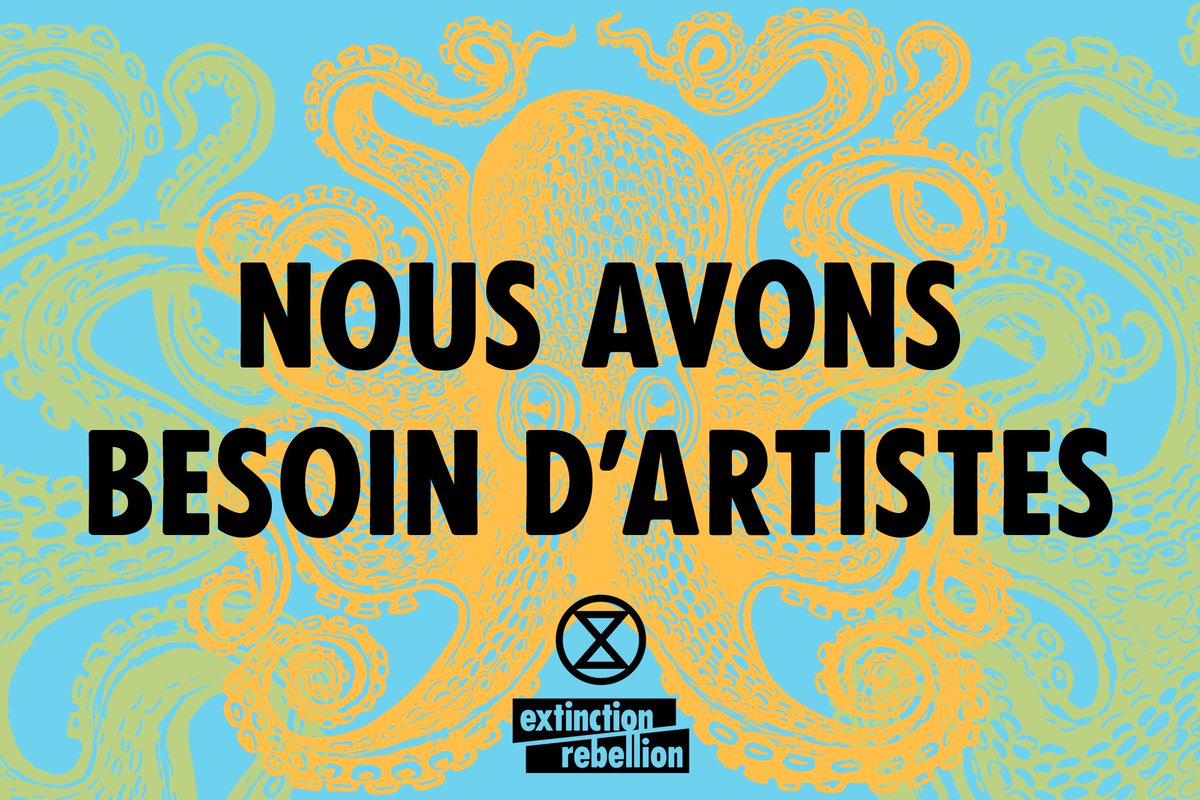 xrFrance's tweet photo. Le groupe Artivisme international de #ExtinctionRebellion a besoin de vous pour embellir la rébellion !
Le but est d’apporter un soutien artistique aux groupes locaux et affinitaires qui ont plein d’idées mais peu de moyens pour les réaliser.
Inscription👉 https://t.co/sFeVHVx0dP https://t.co/77rA2qcf6u