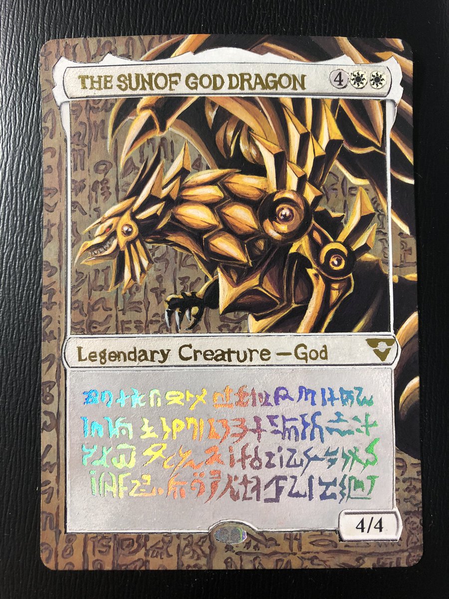 alma2i45_2's tweet photo. mtg拡張アート

ラーの翼神竜(ハルシオンの目撃者エヴラ

mtgでラーを使いたくて塗りました！

遊戯王で初めてゴッドカードが出てきた時の衝撃は今でも忘れられません。カッコ良すぎる

他のカードもマリク仕様にしていきたい所存

#mtg
#拡張アート
#アナログ絵 
#アナログ絵描きさんと繋がりたい https://t.co/NkH3cQvZD6