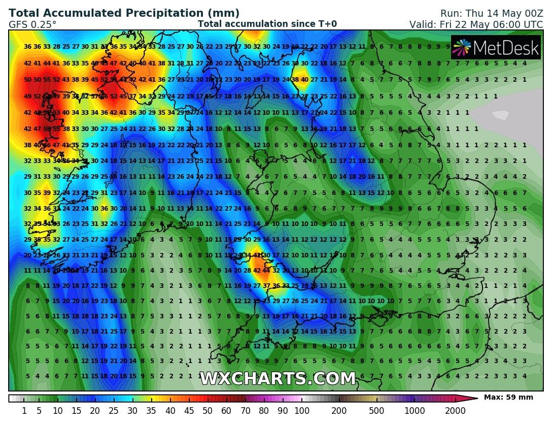 CarlowWeather's tweet photo. The longer range outlook does offer some hope more rainfall towards the end of next week but again it doesn’t show much for Southeast and huge uncertainty here. Let’s hope we get some rain soon or #Drought and #FodderCrisis could be trending! https://t.co/0bTey4bXE9