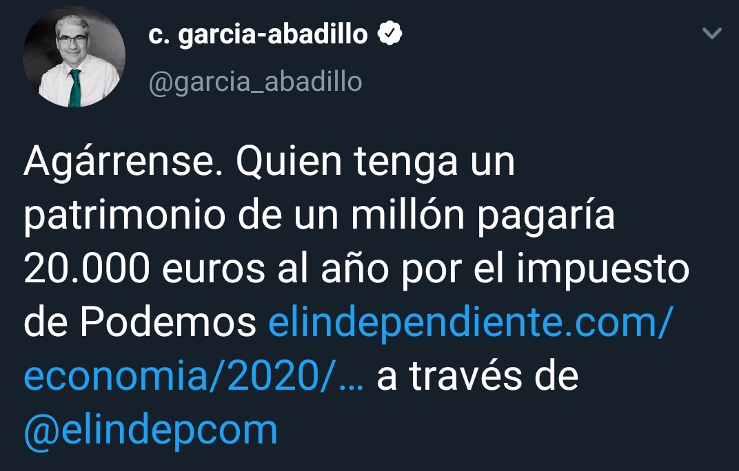 eljueves's tweet photo. Una cosa muy graciosa del tema del impuesto sobre el millón de euros es la cantidad de gente que intenta hacer pasar por algo habitual tener un patrimonio de un millón de euros o ganar 2.500€ limpios al mes desde los 23 años. https://t.co/7v8HAP5PGB
