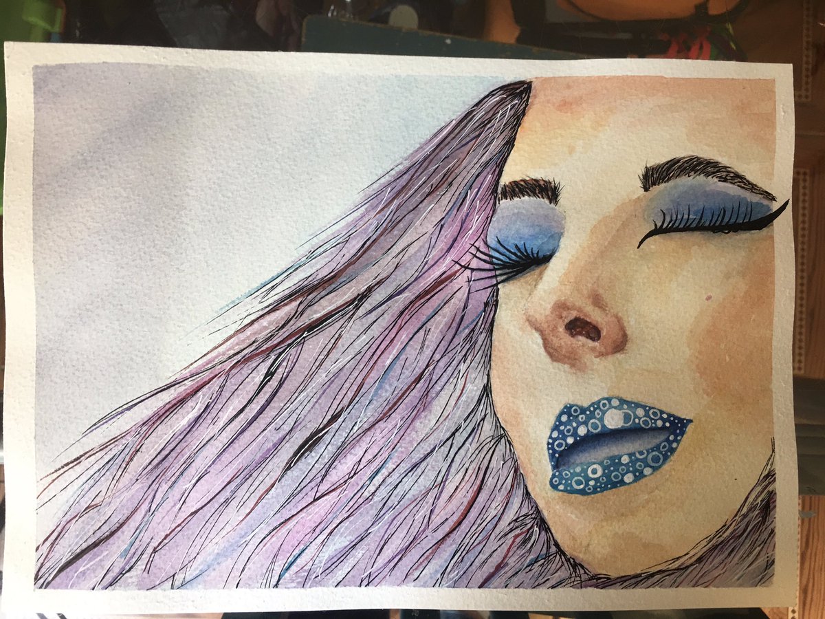 Anotheryoufp's tweet photo. A different kind of face paint today a little watercolour #Watercolour #watercolourpainting #lockdownart #isolationartist #inspiration # https://t.co/fkrS1WJio4