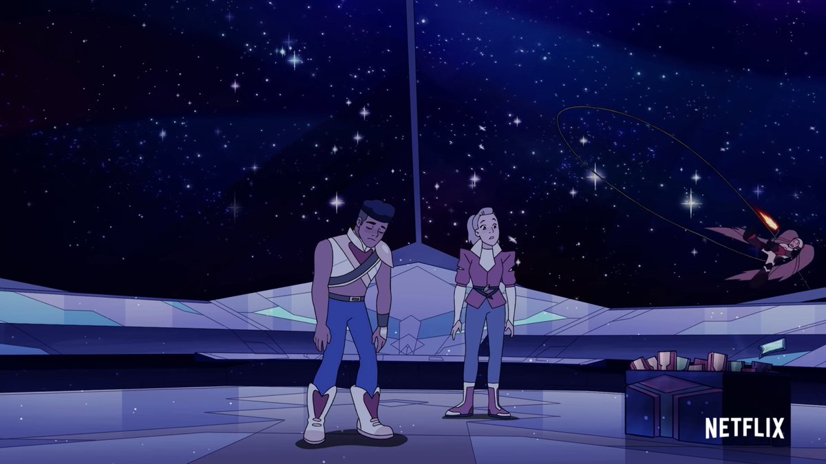 EPISODE THREE:: Adora and Bow in space! Green door opens? The ship lands on a new planet, Entrapta is the one with the blowtorch (like in the clip). Bow loses it a little.