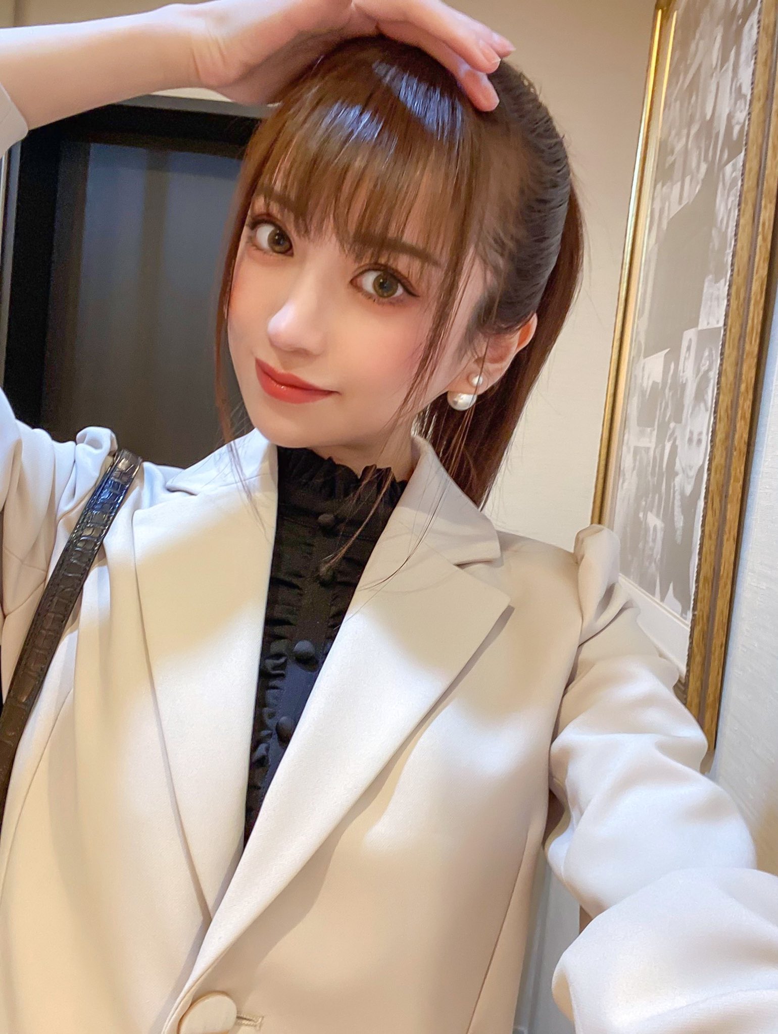 美品】相沢えみり emiriawiz✨バイカラーツイードロングジャケット S