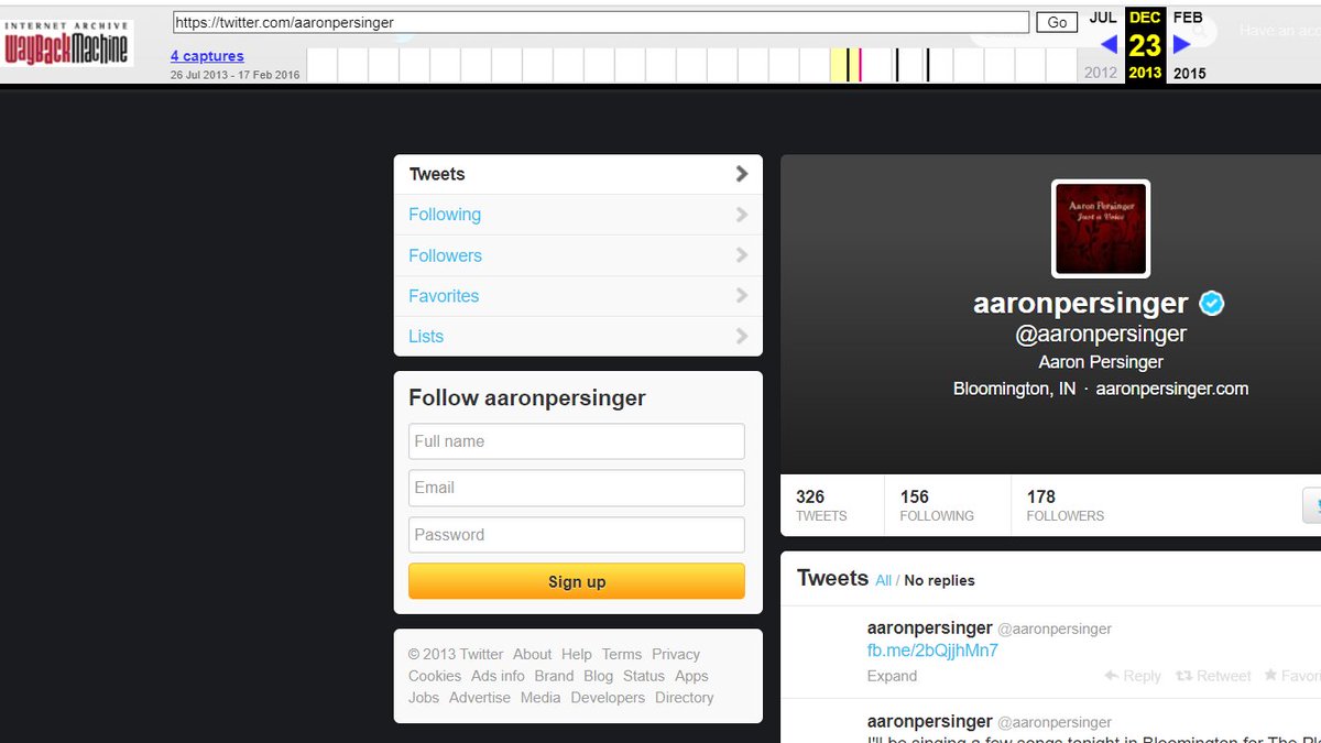 5/ We know who these accounts belonged to. Both Joey's account  @JoeyKrehbiel (aka Ahmed) and  @aaronpersinger (aka Mustafa) have records on the Wayback Machine (see screenshots). Joey's wayback record is from January 2020, meaning his account was hacked and/or sold recently!