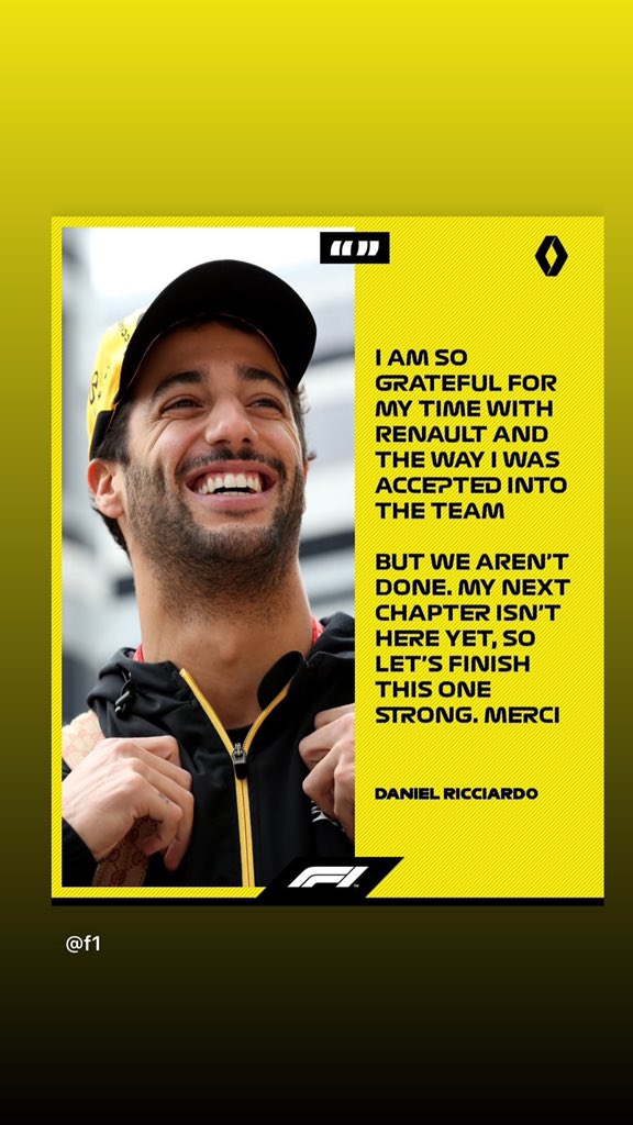 F1Niharika's tweet photo. So Ricciardo officially to join Mclaren for 2021 season and beyond... #F1 #RenaultF1 #MclarenF1team #drivermarket #SillySeason https://t.co/7EbUHdow40