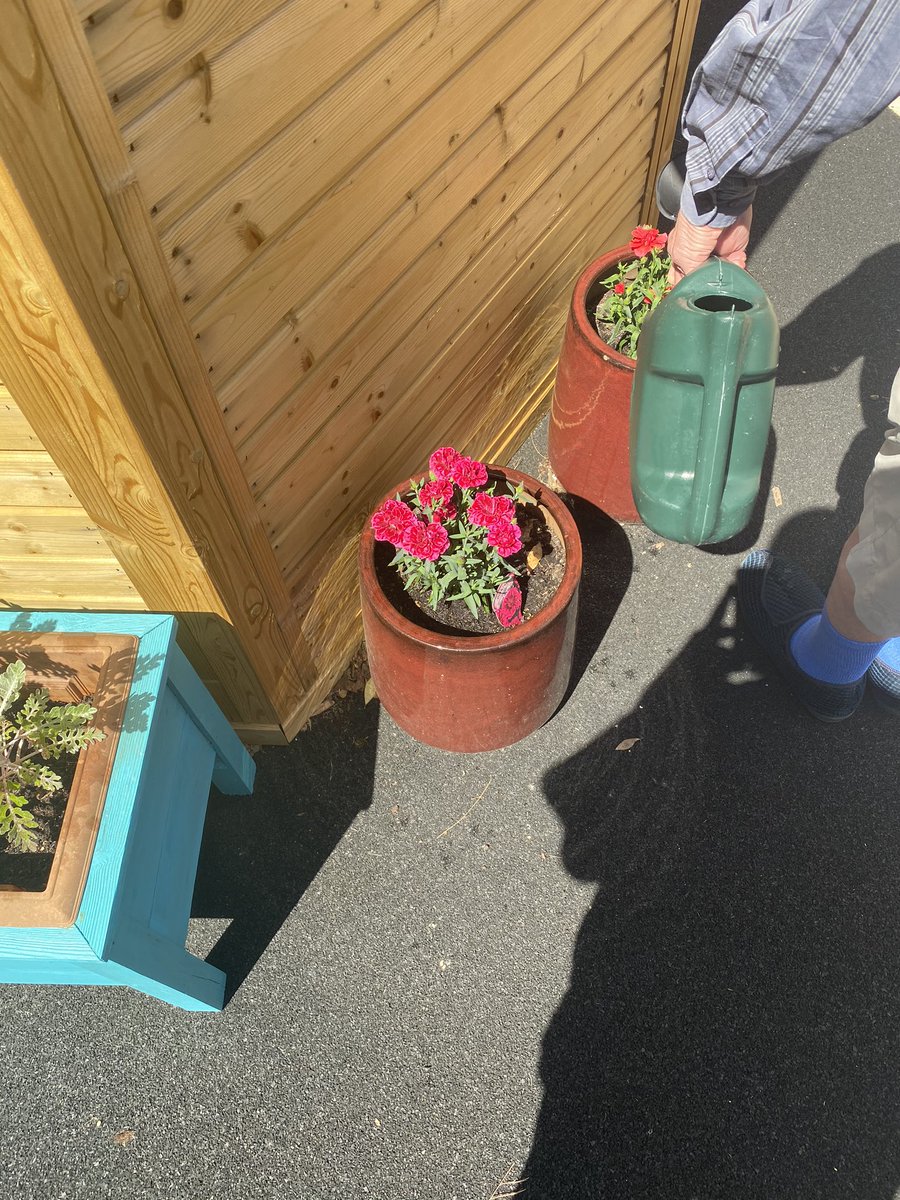 AmberWardNotts's tweet photo. The patients of amber ward have been looking after our lovely plants in the garden, everyone on the ward was more the grateful for the lovely cake we received today. #nottshc #nhs #amberward #milbrook https://t.co/z0w4Ybdjov