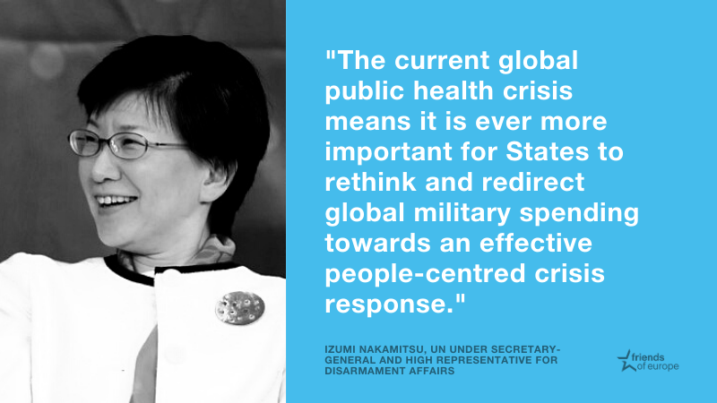 We are seeing a decline in trust, with states choosing military competition over cooperation. UN Under-Secretary-General Izumi Nakamitsu ( @INakamitsu) calls on the EU to advocate restraint and dialogue, and show leadership in the next NPT Review Conference  #SecJam  #FoEDebate