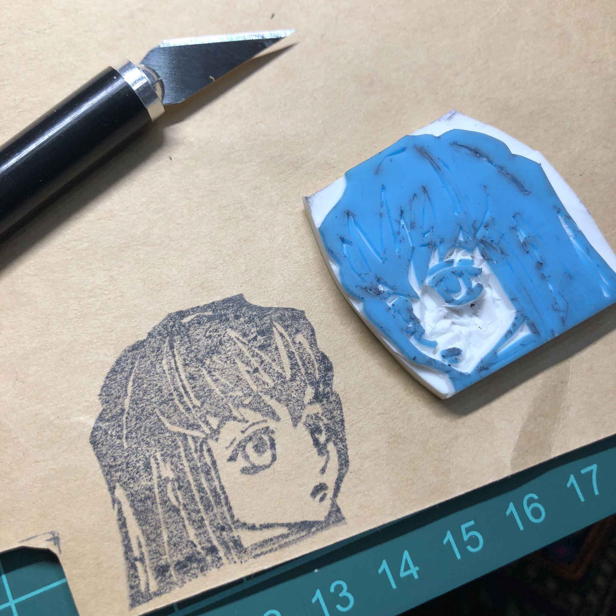 N A N O むいくん完成 めっちゃ集中力つかうから疲れる 笑 消しゴムはんこ 鬼滅の刃 時透無一郎 鬼滅好きと繋がりたい アニメ好きと繋がりたい ハンドメイド T Co Qkzsrhouzv Twitter