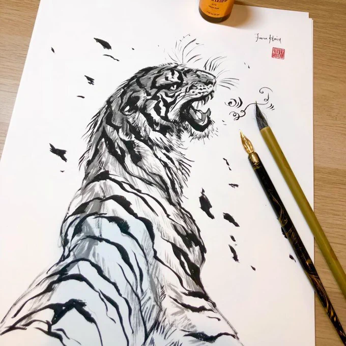 One of my originals is available once again as the buyer backed out! Tiger looking for a home =) #MaySketchADay 
https://t.co/7wJErJeCjI 