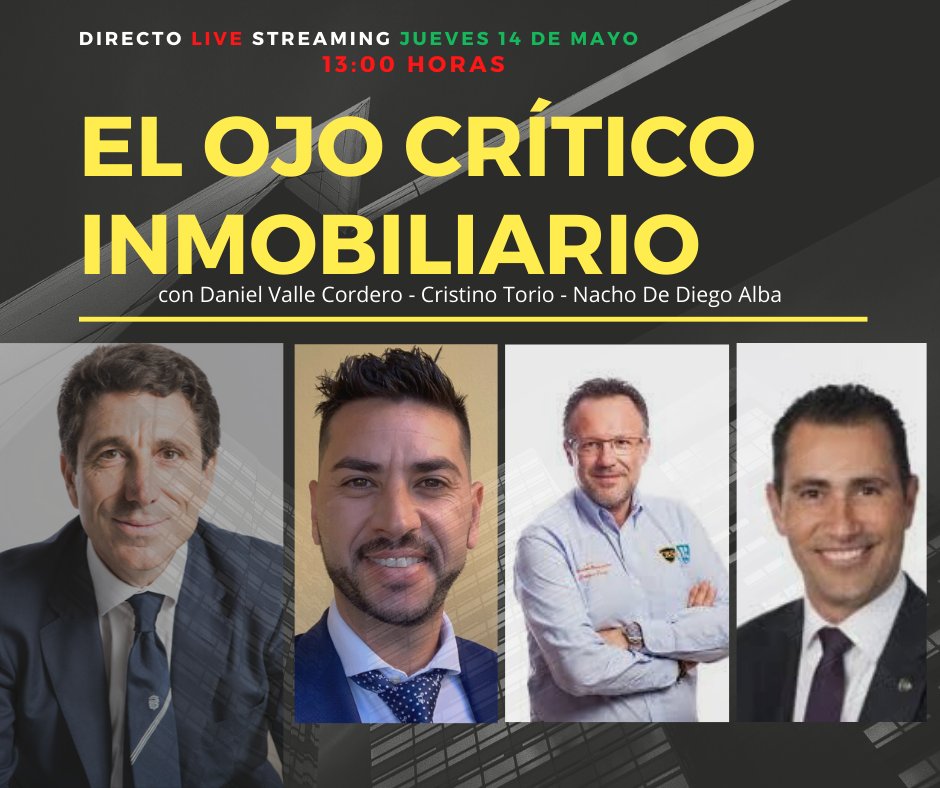 nellodangelo's tweet photo. Buenos días. El jueves a las 13h. es El Ojo Critico Inmobiliario. Hoy tendrás el gusto de estar muy bien acompañado por Daniel, Cristino y Nacho. Te esperamos puntual en: https://t.co/lhKtjVoVfd
#nellodangelo #elarboldelasventas #coachinginmobiliario #elojocriticoinmobiliario https://t.co/we1SeWrqOM
