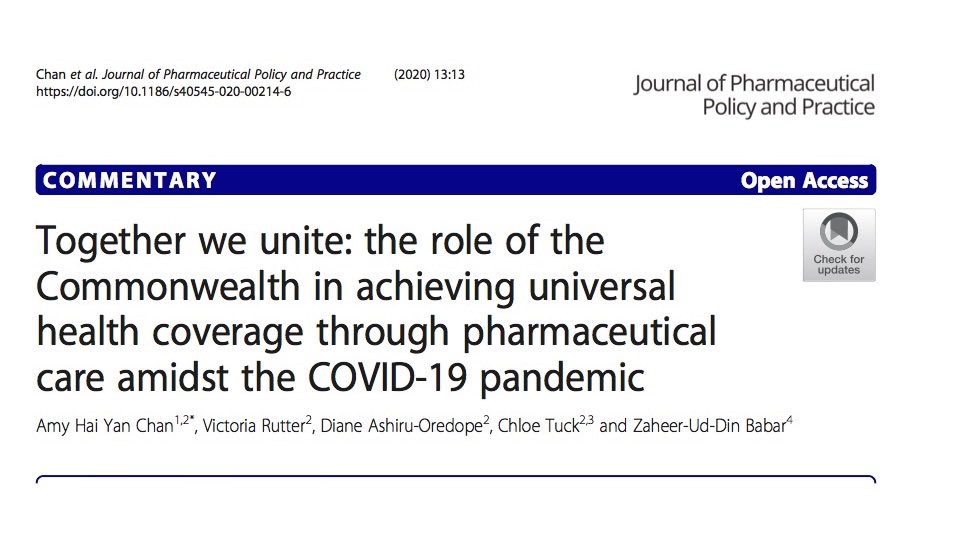 CW_Pharmacists's tweet photo. Our new commentary in @editorjoppp on the role of #Commonwealth in achieving Universal Health Coverage #UHC through #pharmaceuticalcare amidst  #COVID19 

https://t.co/hiAO4xSSRj https://t.co/nsUIysXdbN