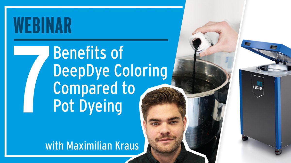 WeAreDyeMansion's tweet photo. Our first webinar is now also available on-demand! In case you missed Maximilian Kraus explaining the 7 benefits of #DeepDye Coloring compared to pot dyeing, make sure to watch it.
Video on YouTube: https://t.co/bZnWZar5Lv
#3Dprinting #AdditiveManufacturing https://t.co/pVPAGKhkho