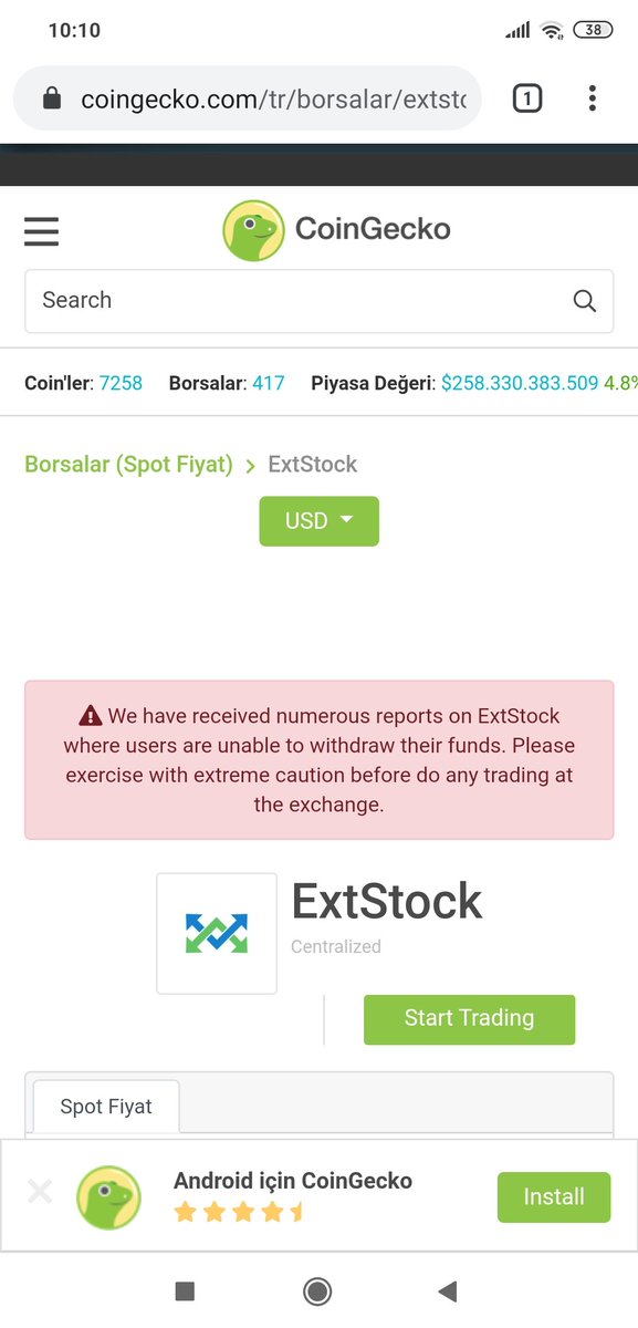mfu25_'s tweet image. @CoinMarketCap @coingecko 
 
Scam exchange #ExtStock