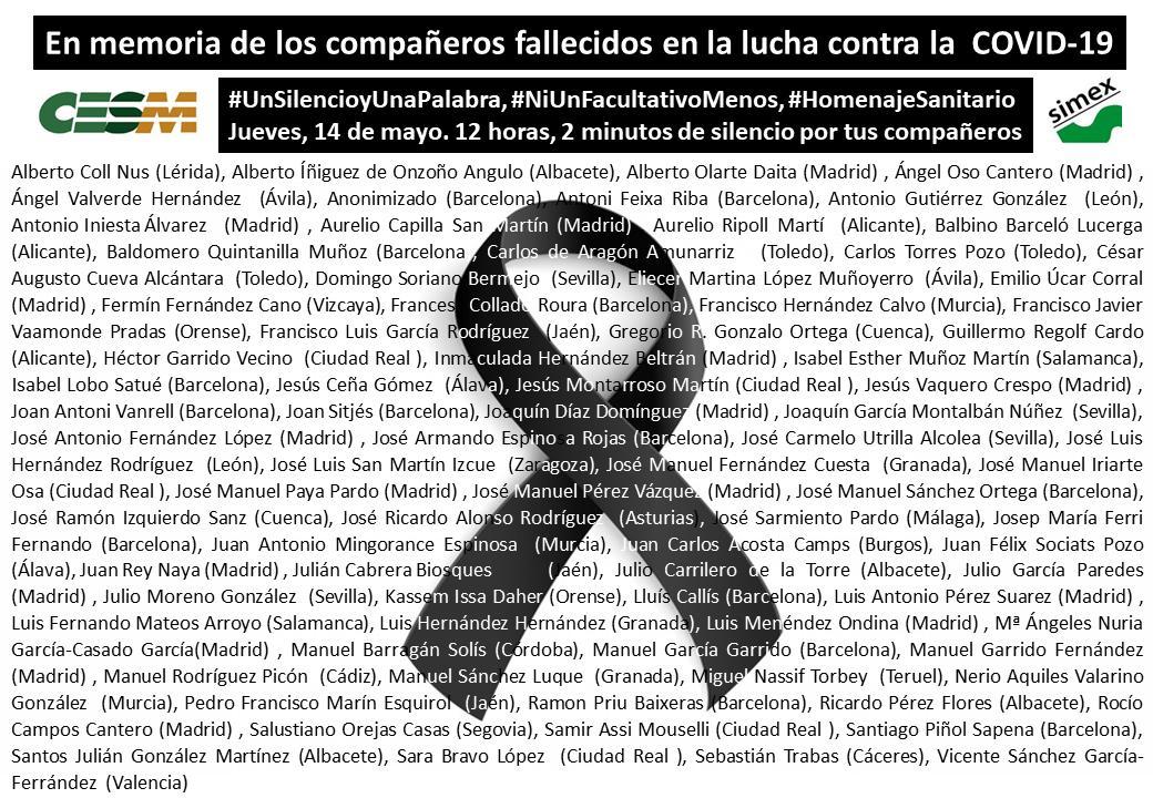 fayusob's tweet photo. En homenaje a los compañeros fallecidos en la lucha contra el COVID... 😥😥😥 MÁS DE 50 FALLECIDOS, CASI 50000 INFECTADOS. 😥😥😥 https://t.co/XKC7gqkv4u