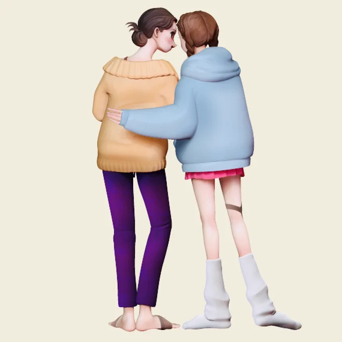 友達が私のイラストを立体化してくれた…!本当にすごい、そして可愛い。
自分のイラストの背中を初めて見た?感動した有難う!!@tacotan_3d 