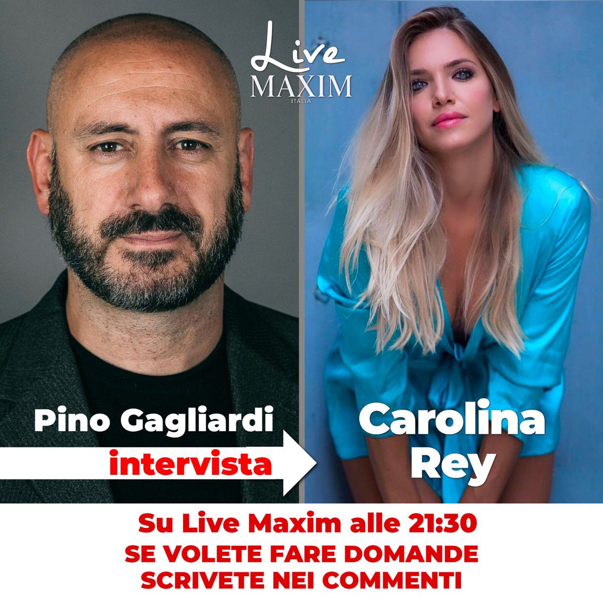 L’attrice e conduttrice tv <a href="/Carolinareyrey/">Carolina rey</a> sarà ospite di #LiveMaxim questa sera 14 maggio alle 21.30 in diretta sul profilo #instagram di <a href="/MaximItalia/">Maxim Italia</a> #iorestoacasa