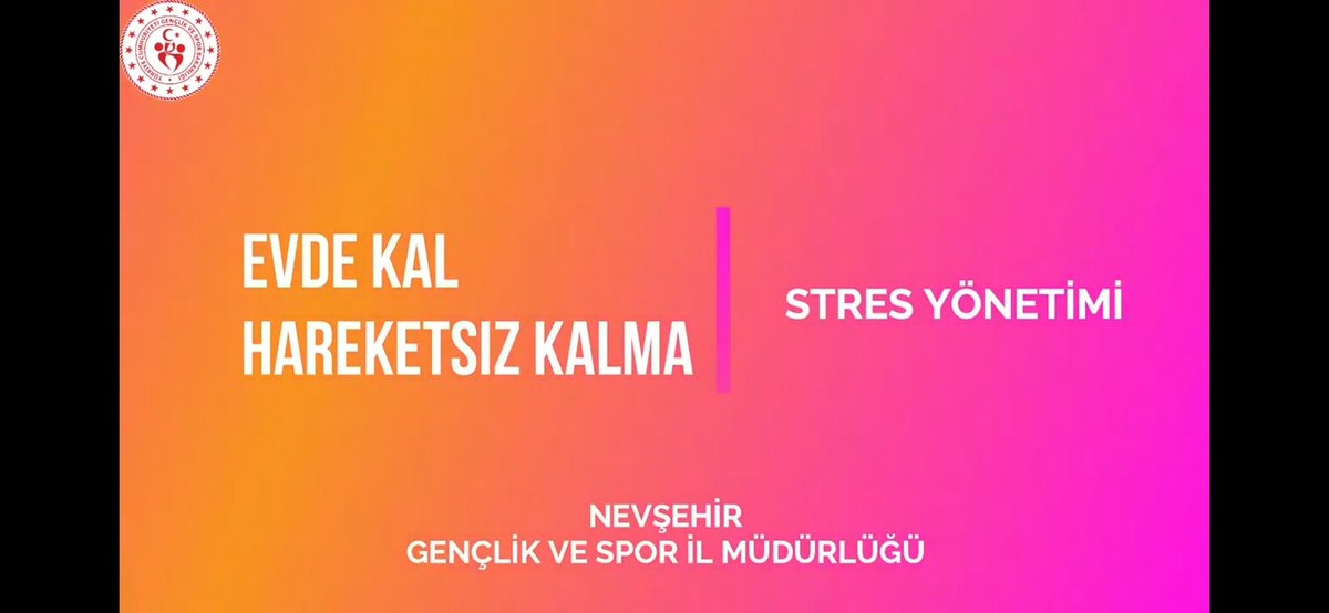 Psikoloğumuz tarafından hazırlanan "Stres Yönetimi" eğitim videosu yayında... 

#EvdeKalHareketsizKalma 

youtu.be/7JoVIbgtfrY

<a href="/kasapoglu/">Dr. Mehmet Kasapoğlu</a> <a href="/hamzayerlikaya/">Hamza Yerlikaya 🇹🇷</a> <a href="/sinanaksu/">Sinan Aksu</a>
<a href="/ihsanselimb/">İhsan Selim Baydaş</a> <a href="/mehbaykan/">Mehmet Baykan</a>
<a href="/Muhsinozdemir50/">Muhsin ÖZDEMİR</a> <a href="/GSBsporgm/">Spor Hizmetleri Genel Müdürlüğü</a>
