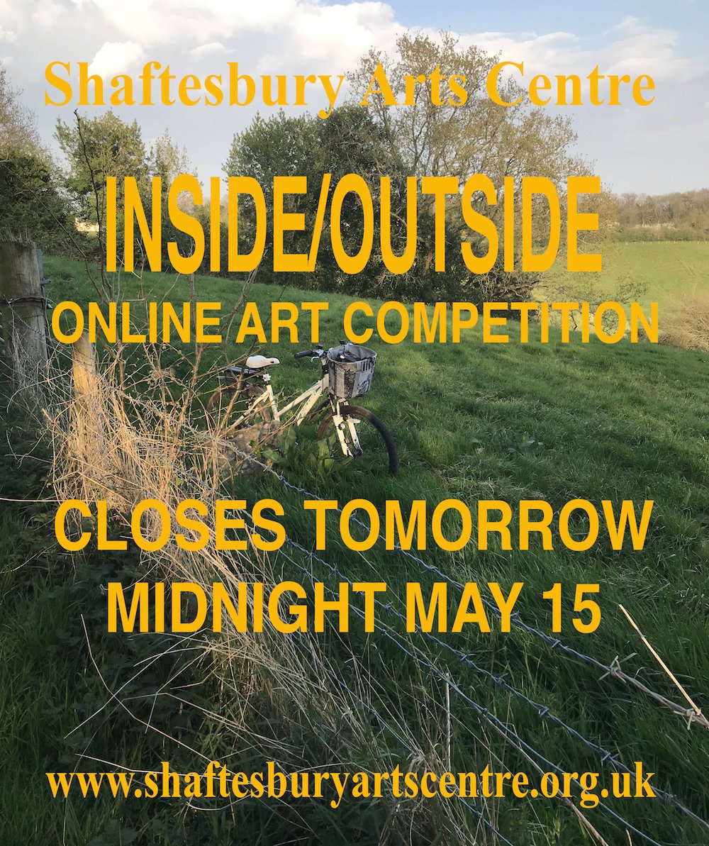 ShaftesburyArts's tweet image. On your bike ... get that masterpiece finished and submit it to our online art competition. INSIDE/OUTSIDE closes at midnight tomorrow! Details on website - link or bio. @shaftesburytown @inDorsetuk @dorsetartweeks @Dorsetecho #insideoutside #getcreative ow.ly/1sC950zERdM