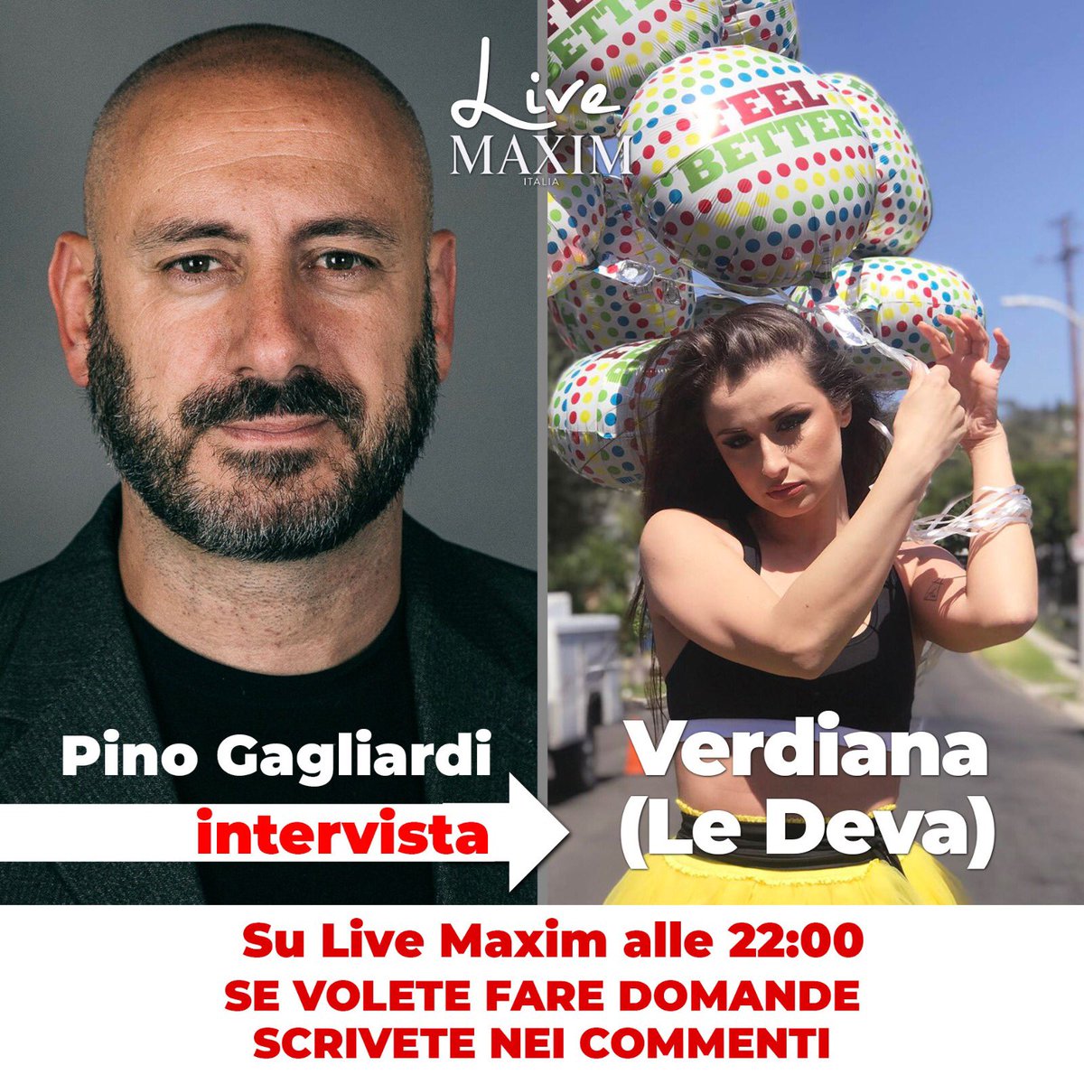 thepinuzz's tweet photo. @verdianazangaro della girls band @LEDEVAOFFICIAL sarà ospite questa sera 14 maggio alle 22 di #LiveMaxim sul profilo #instagram di @MaximItalia #iorestoacasa https://t.co/qC9hefeyQW
