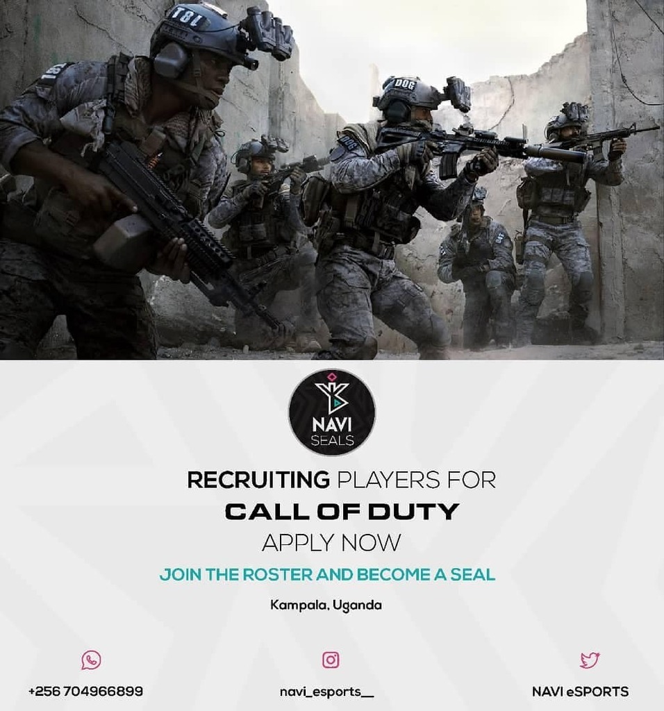 arudemgaming's tweet photo. Time to get Kampala on the map of professional gaming and competitive gaming. Reach out to join the SEALS 😊 @navi.seals
#staysafe.
.
.
.
.
.
.
.
.
.
.
.
.
.
.
.
.
.
#callofduty #gamers #esports #gaming #esports256 #warzone #battleroyal #roster #players #COD #ps4 #xboxTime to… https://t.co/uGHkQoB6Zm