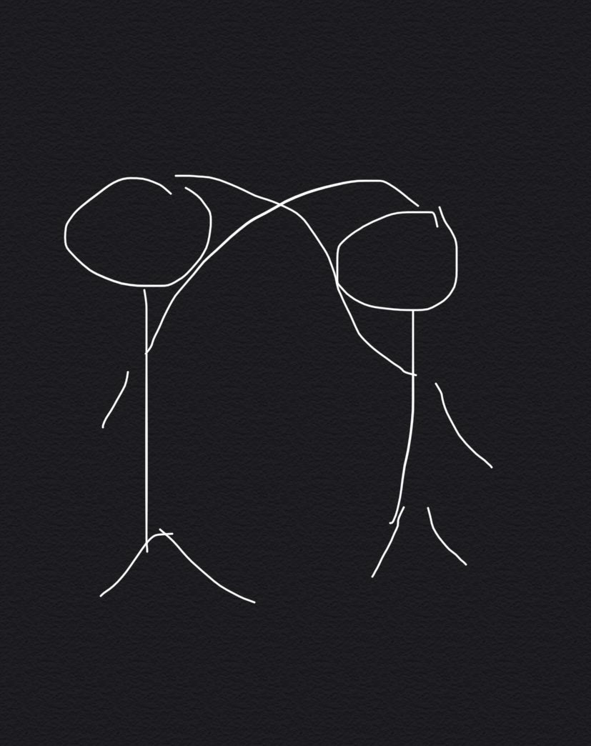 zhaanec's tweet photo. so if chen baek chan is enlisting this year and exo becomes ot2...then when sehun kai enlist together then they touch each other’s head?? like this?? trash drawing but im crying #WeAreOne #LetsMeetAgain_SUHO @weareoneEXO https://t.co/ktw6LE6fvt