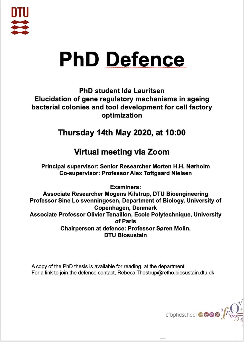 PhDs of DTU Biosustain (@biosustainphd) on Twitter photo In a few minutes, our Ph.D. <a href="/lauritsen_i/">Ida Lauritsen</a> will be presenting her thesis on cell factory optimisation! <a href="/DTUBiosustain/">DTU Biosustain</a> In a few minutes, our Ph.D. <a href="/lauritsen_i/">Ida Lauritsen</a> will be presenting her thesis on cell factory optimisation! <a href="/DTUBiosustain/">DTU Biosustain</a>