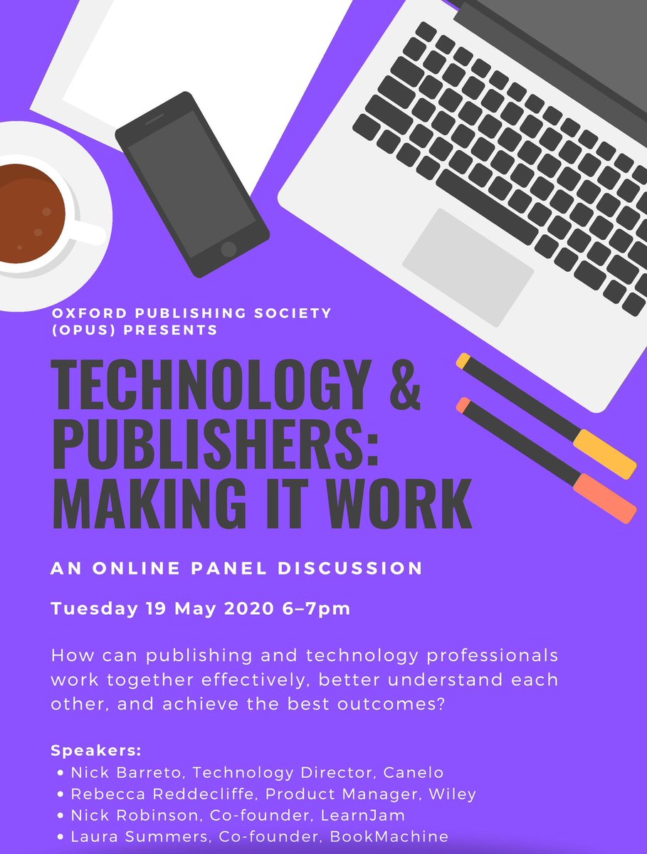 Hi folks! Please join us for our next digital OPuS event - ‘Technology &amp; Publishers: Making It Work‘ on Tuesday 19th May at 6.00pm.

Register in advance on Zoom: us02web.zoom.us/meeting/regist…

Please retweet! <a href="/SYP_Oxford/">SYP Oxford</a> @oxford_brookesnick