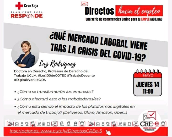 romaconh's tweet photo. En un ratito, retransmitimos en directo desde nuestro canal de Youtube! @rodriguezluz_ nos dará las claves para prepararnos para el mercado laboral que viene! https://t.co/3Gn2YDd7ck