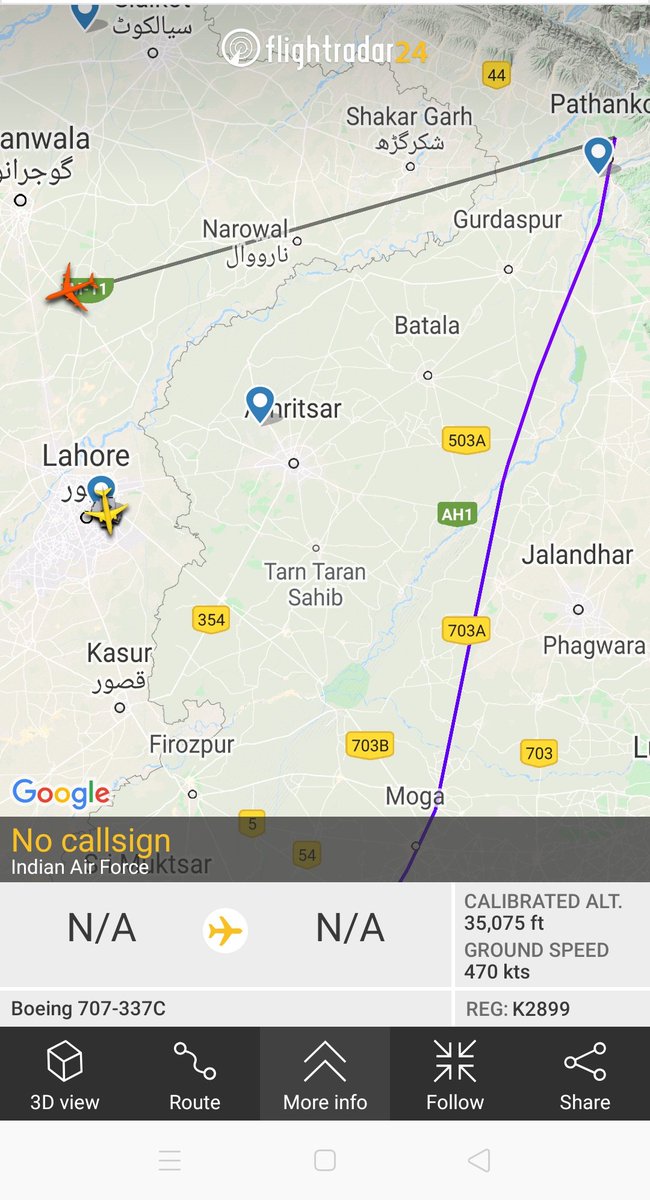 It is unusual for an IAF bird to enter the enemy territory with its transponder switched on. It not only crossed over to Pak over the shakargarh bulge but stayed in its airspace for around 10 minutes before switching off its transponders. 3/n