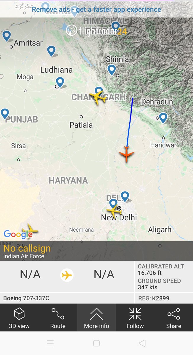 All of us who ever tracking the flight were very worried, discussing the possibilities and reasons behind the strange flight and disappearance but you know what... Viola! The plane appeared in Indian airspace after 35 minutes over Uttarakhand 4/n