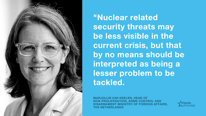 Nuclear proliferation is still a threat in  #COVID19 times. Marjolijn van Deelen ( @MJvanDeelen) warns that the risk of miscalculation could increase due to less interpersonal contact. The EU needs to invest in strong security and support multilateral solutions.  #SecJam  #FoEDebate