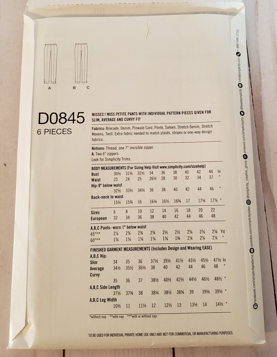 quilts_more's tweet photo. Misses Miss Petite Pants Slim Average and Curvy Fit Sewing Pattern D0845 Simplicity Amazing Fit Collection Size 6, 8, 10, 12, 14 Bias Waist https://t.co/O3dhEN8ZVJ #ImagineQuiltsAndMore #Etsy #AmazingFit https://t.co/eyIFuHDKxl