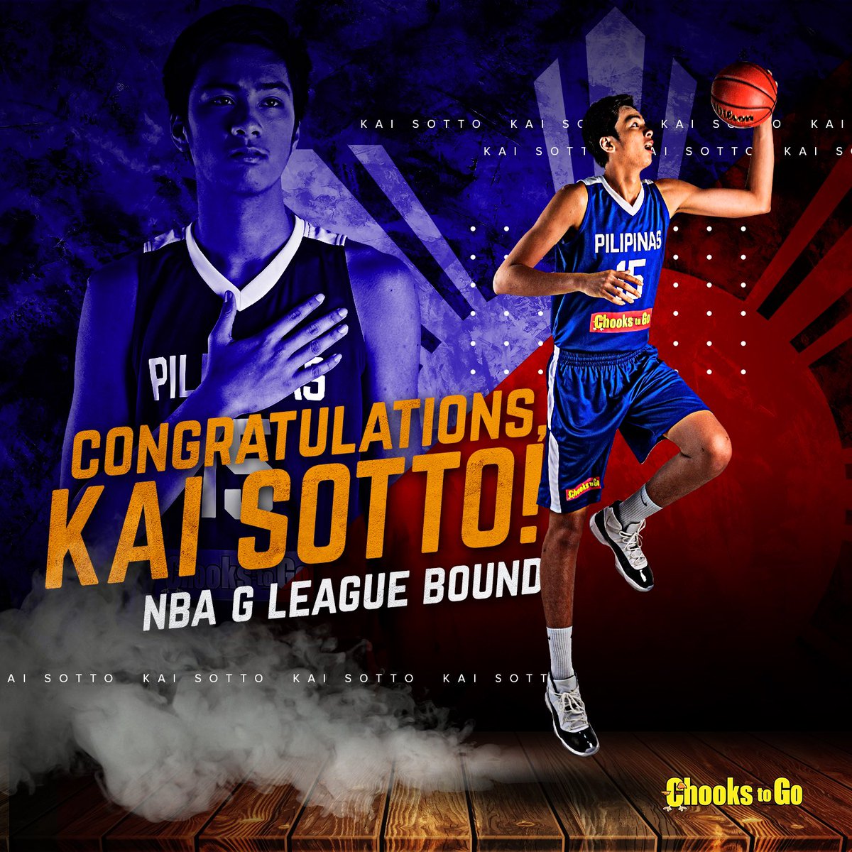 Congratulations and Good luck Manok ng Bayan KAI SOTTO as you enter a new chapter in your life in the G League.

Your CHOOKS-TO-GO family will be here to support you. Always.

#ManokngBayan❤️🇵🇭