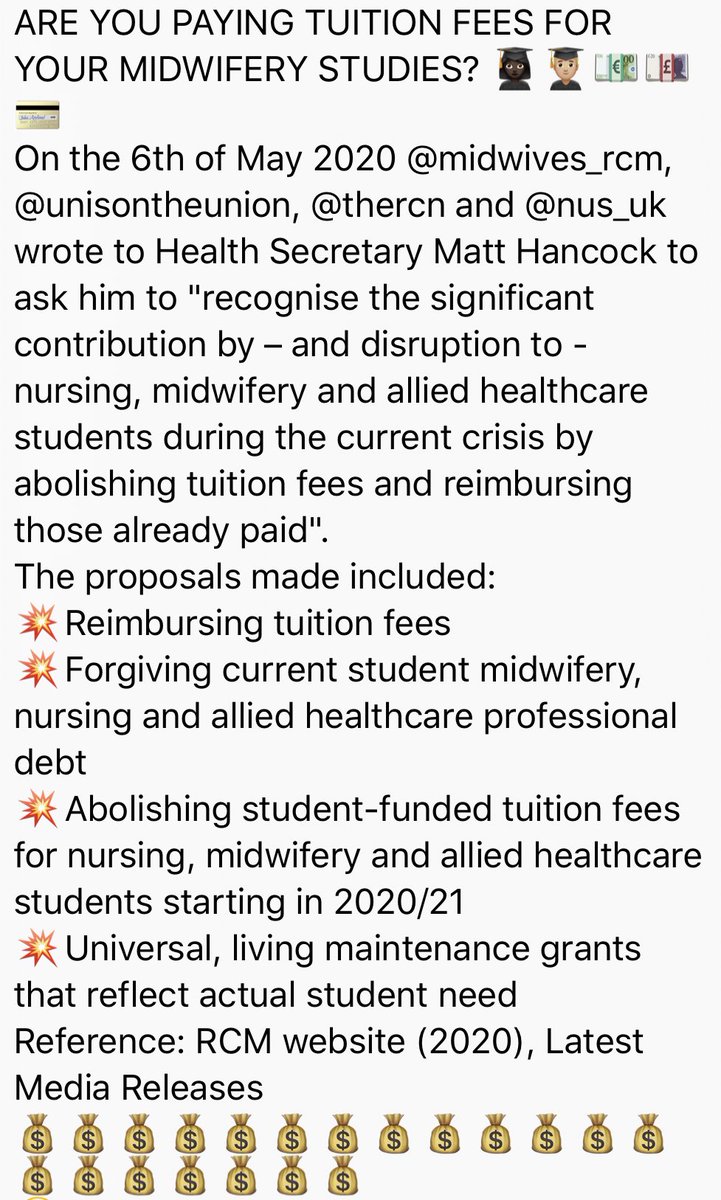 TSM_Journal's tweet photo. TUITION FEES!!!! 💷 

🤔 What do you think?
🗯 Comment with your thoughts below!

#studentmidwives #tuition #tuitionfees #covid19 #covidmaternity https://t.co/35dwDgbkFo
