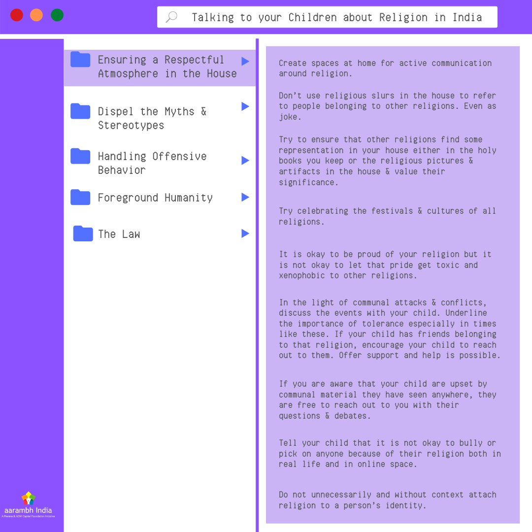 (Part-1) of the field guide on 'Talking to your Children about Religion in India  #DueNormalread & RT