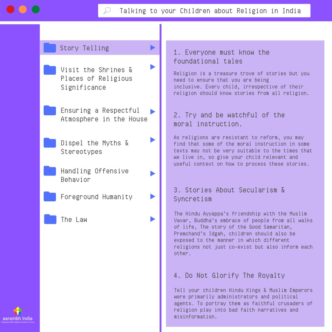 (Part-1) of the field guide on 'Talking to your Children about Religion in India  #DueNormalread & RT