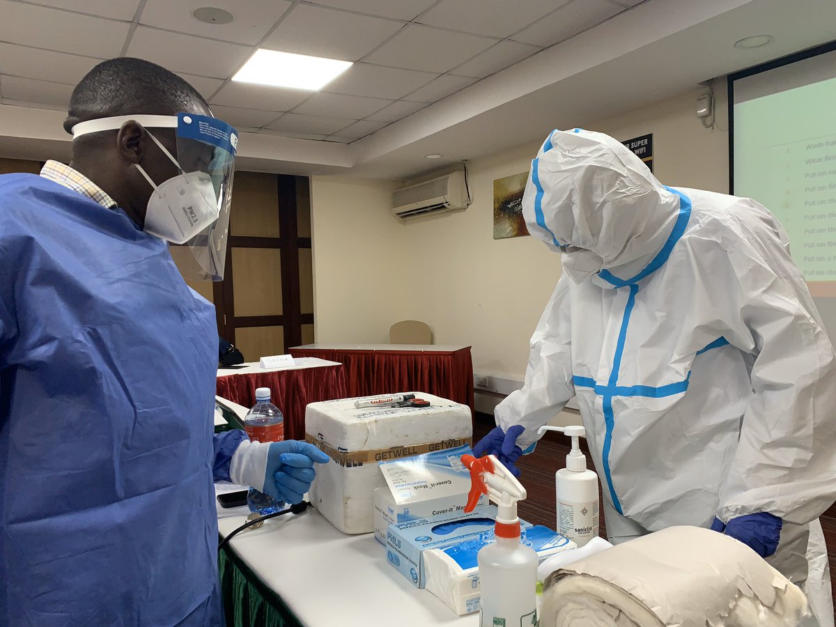 In collaboration with @eu_echo, @WHO continues to build capacity to effectively respond to the pandemic in Kenya. This week 150 frontline health care workers are in training in Machakos, Mombasa, Wajir, Marsabit & Nairobi counties in rapid response, contact tracing & reporting.