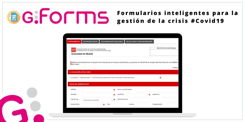 Guadaltel's tweet photo. Nuestro generador de formularios #G·Forms está siendo utilizado, entre otras de nuestras soluciones #eAdmon, en la gestión de esta crisis.
Un caso de referencia es la Comunidad de Madrid.
Más info👉🏼https://t.co/Dp4UnOFtsT
#COVID19 #ElValorDeLaDiferencia https://t.co/Q2MGiMCJOG