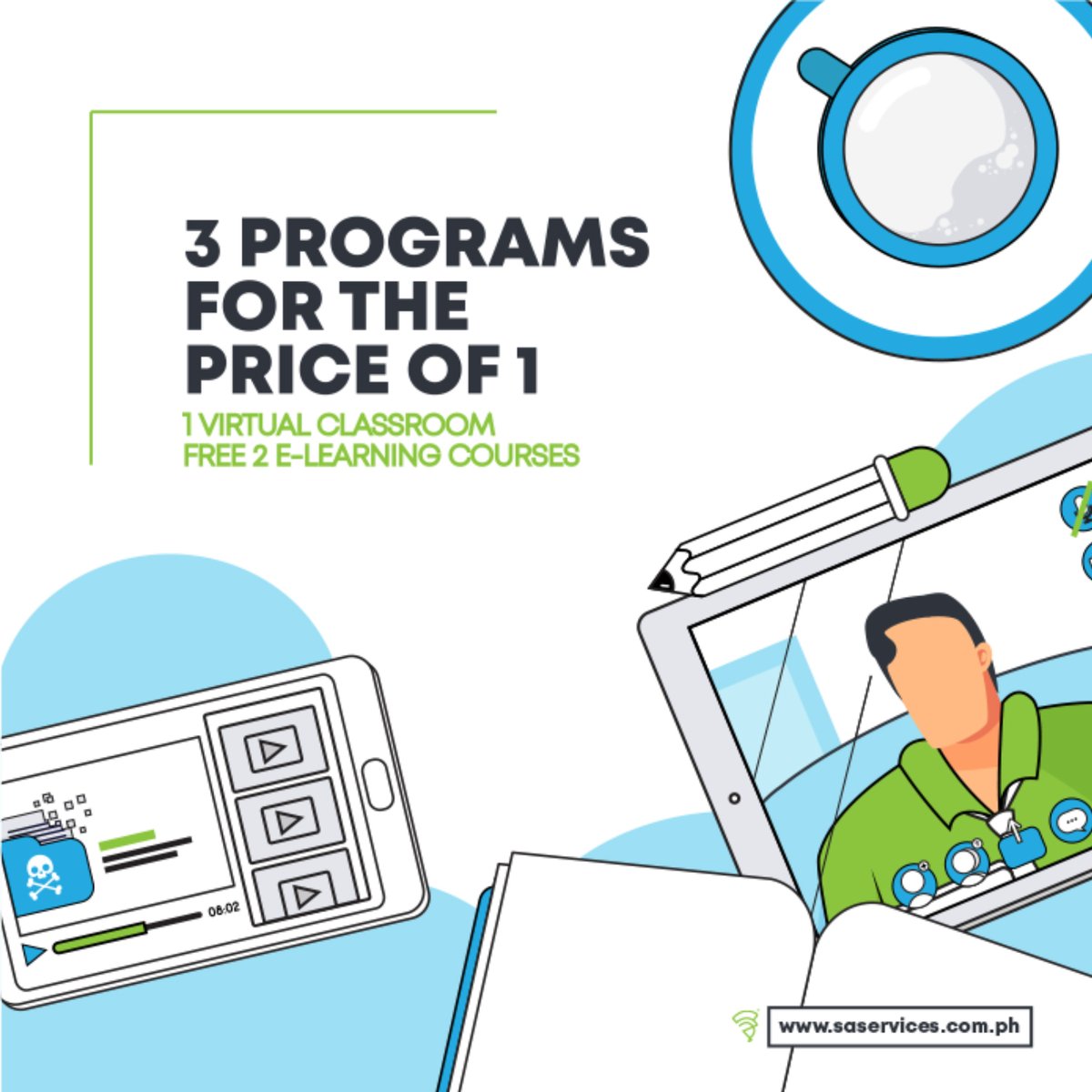 sas_mngt's tweet photo. Virtual Classroom training program + 2 E-Learning courses
That's a real value for you!
Send us an email at forms@saservices.com.ph 
#SAStig #virtualclassroom #onlinelearning https://t.co/LWq9FvZNwc