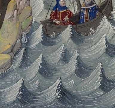 Je cherche des représentations médiévales des vagues, et c'est l'éclate totale: