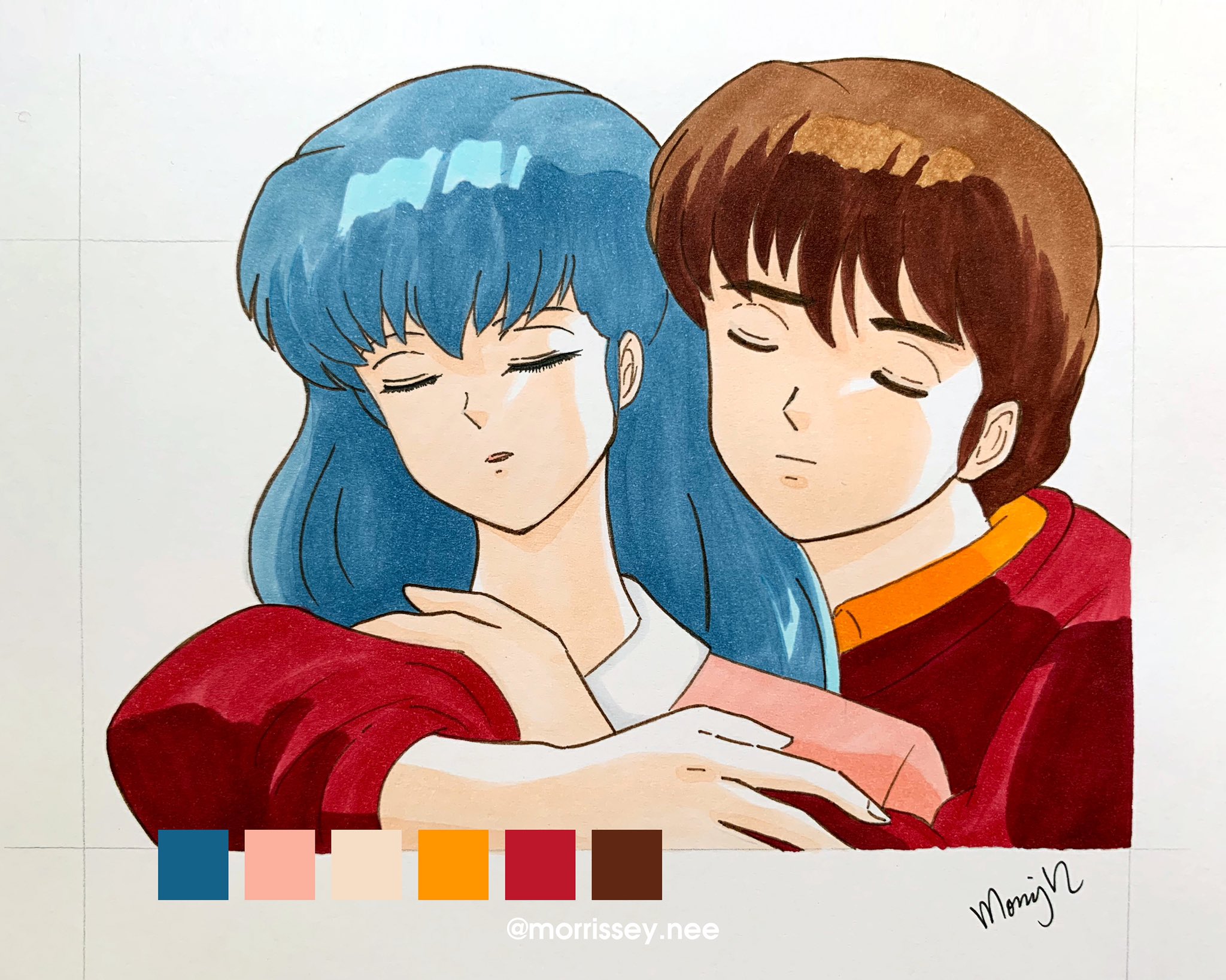 Twitter 上的 Morrissey Nee 五代裕作 音無響子 Somehow I Like This Unfinished Version Much More Than The Final One めぞん一刻 五代裕作 音無響子 一刻館 相聚一刻 高橋留美子 犬夜叉 模写 お絵描き イラスト練習 絵描きさんと繋がりたい 漫画