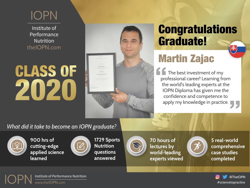 Congratulations Martin Zajac <a href="/TheBodybuildgym/">The Bodybuilding and Fitness Gym</a> on being one of the many upcoming graduates of the first ever cohort of our professional practice-focussed online advanced-level Diploma in Performance Nutrition 👏👨‍🎓!

#IOPN #Diploma #PerformanceNutrition #SportsNutrition #Graduate
