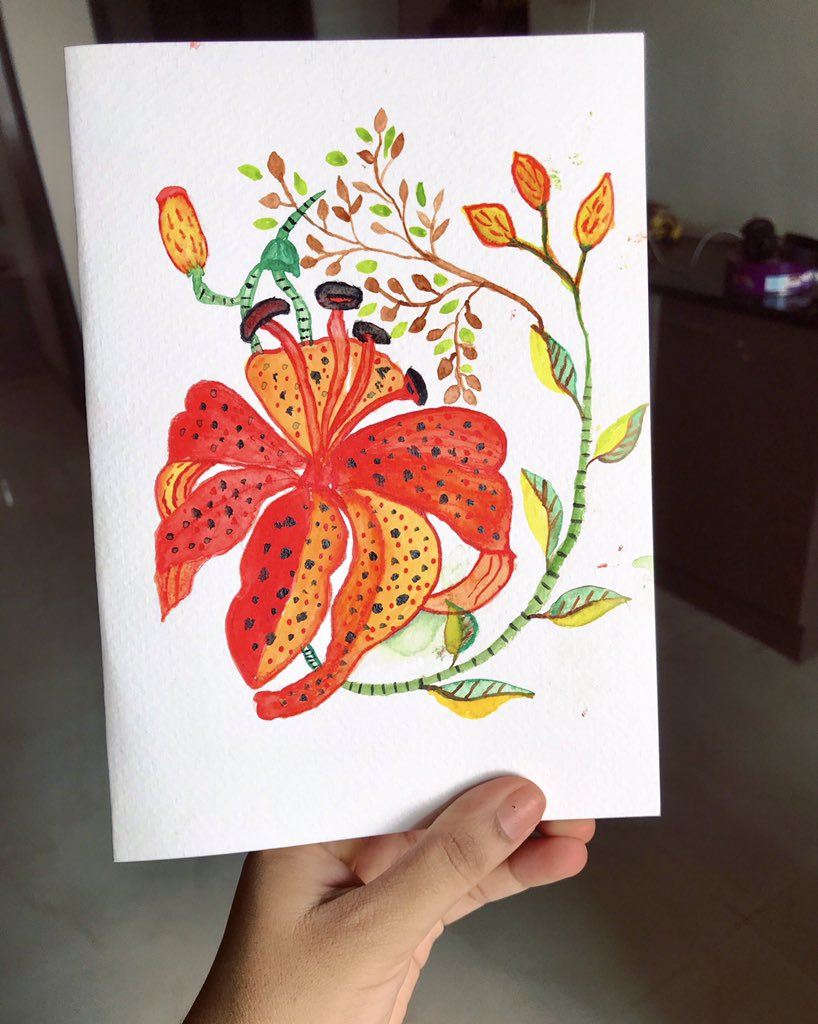 flor_enthus's tweet photo. Tiger lily today!
#Watercolor_daily
#keep_practicing https://t.co/ZwlJONOzRr