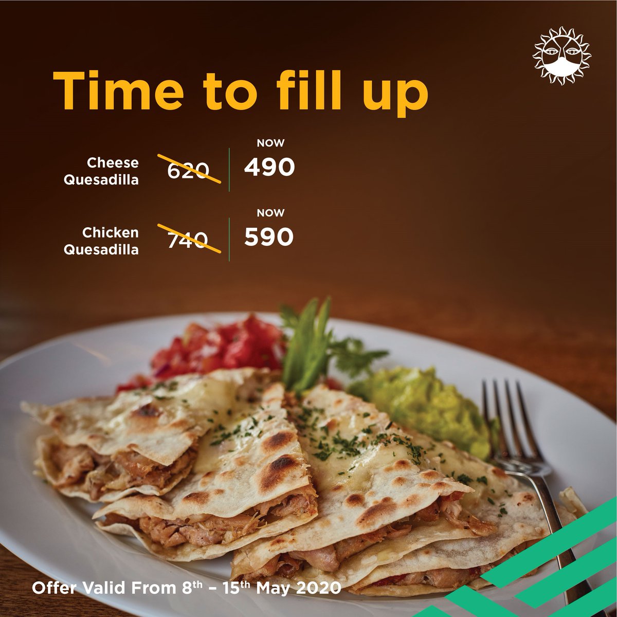 javahouseafrica's tweet image. A 20% OFF discount on quesadillas for lunch/dinner to fill you and your family right up. Available now on Uber Eats, Jumia Food, Glovo and Java branches. What's your go-to meal from our tex-mex menu? 😍 😍 #BringJavaHome