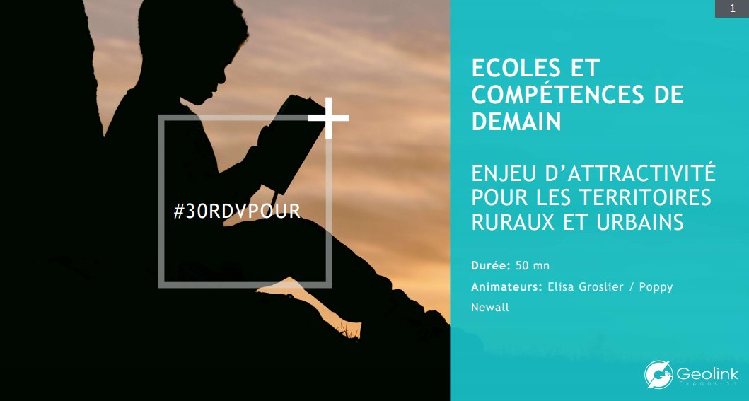 GeolinkFrance's tweet image. #Webinar &quot;#Education : quel rôle pour les #territoires dans la #formation de demain&quot;. C&apos;est parti !