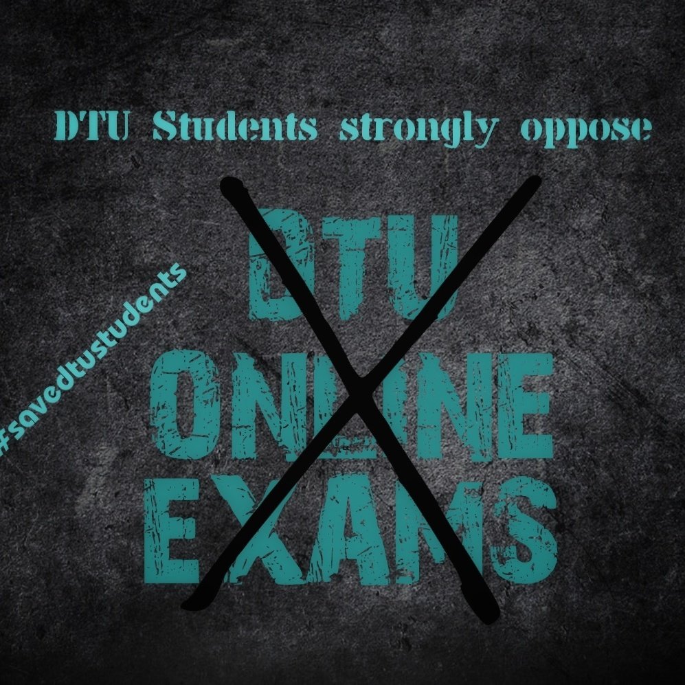 dtufinalyearst1's tweet photo. Students of #DTU #Delhitechnologocaluniversity strongly oppose online exams for final year student. @msisodia @NSUI_Sandesh @nsui @HRDMinistry @ugc_india @news24tvchannel @ABPNews @aajtak  @INCSandesh @AmarUjalaNews @ani_digital @AHindinews @PTI_News @INCIndia @htTweets https://t.co/sMUdP0OtYT