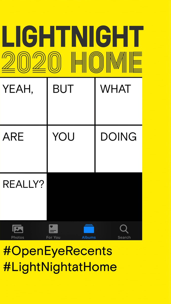 Yeah, but what are you doing really? 

Join us tomorrow evening over on our <a href="/instagram/">Instagram</a> stories from 5pm for <a href="/LightNightLpool/">LightNight Liverpool</a>! 

Scroll back 10 photos in your 'recents', post it on your insta stories &amp; nominate 3 people. #OpenEyeRecents #LightNightAtHome