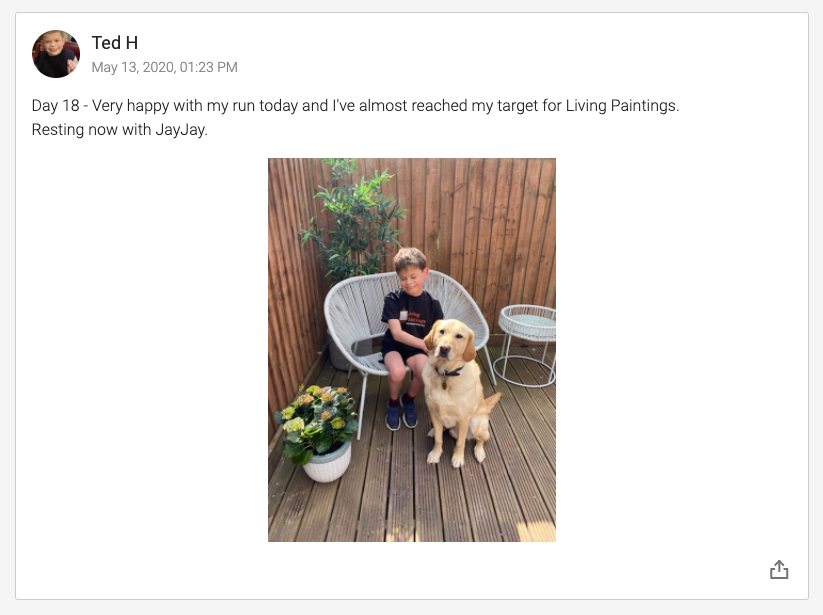 A quick update from our superhero, Ted. If anyone deserves a rest, it's him! And dog JayJay of course. What a team. #GoTed #TwoPointSixChallenge #Fundraising