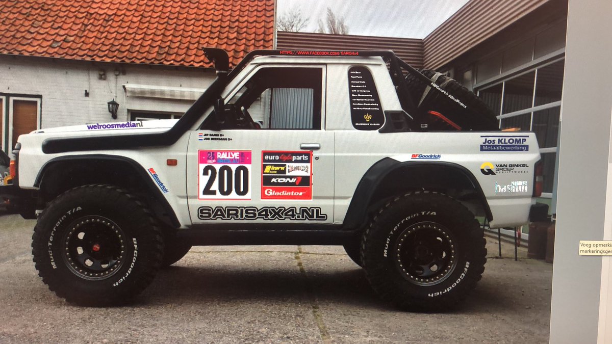 Saris4x4's tweet photo. @welroosmedia bezig met het stickerplan voor de Patrol, almost ready to race the @BreslauRallye ! https://t.co/aulVp2DCz4