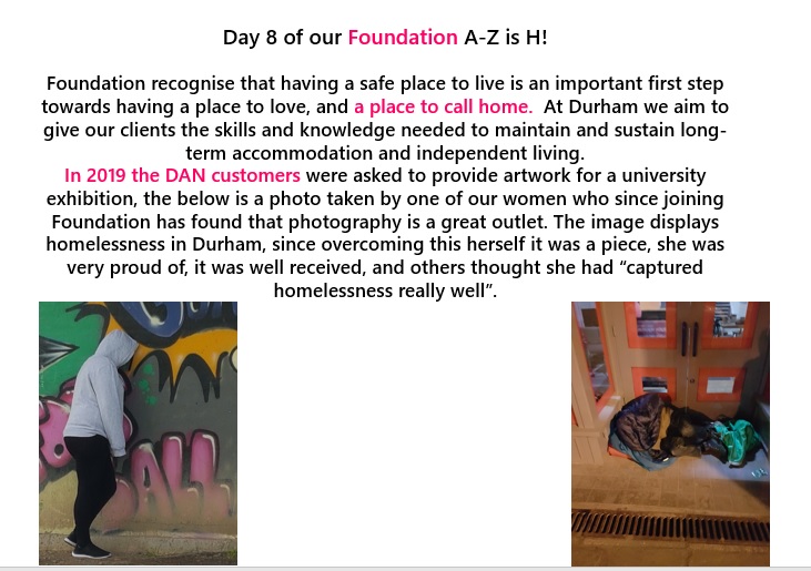 InspireNorthDur's tweet photo. Day 8 of our Foundation A-Z is H!
We know that having a safe place to live is an important first step towards having a place to love, and a place to call home. 🏠 https://t.co/MULB7NOPsP